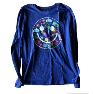 NWT girls 10 smile emoji longsleeve tee